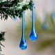 Turquoise Glass Chandelier Drop Ornaments - Christmas Tree Ornaments - Set of 20
